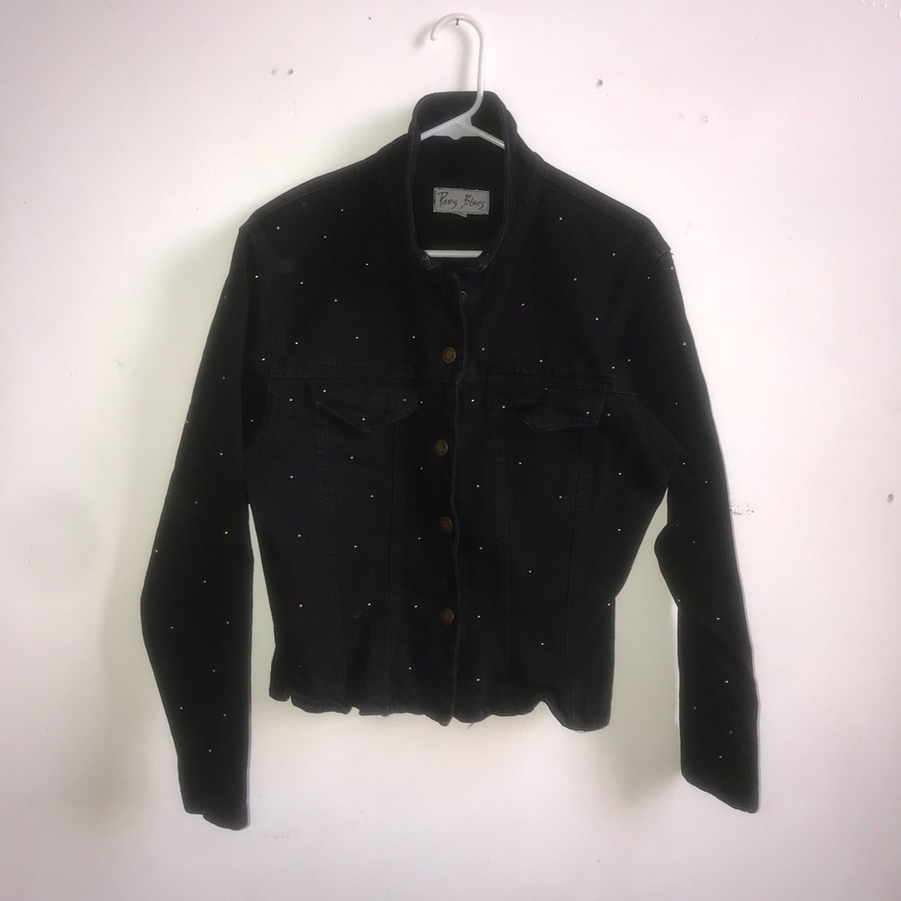 Vintage Black gold studded jacket